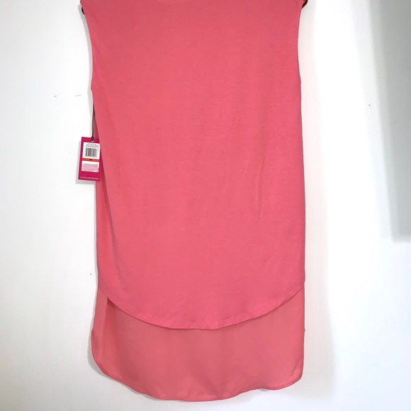 Vince Camuto Mixed Media Tunic Top Rose​ - Picture 11 of 11